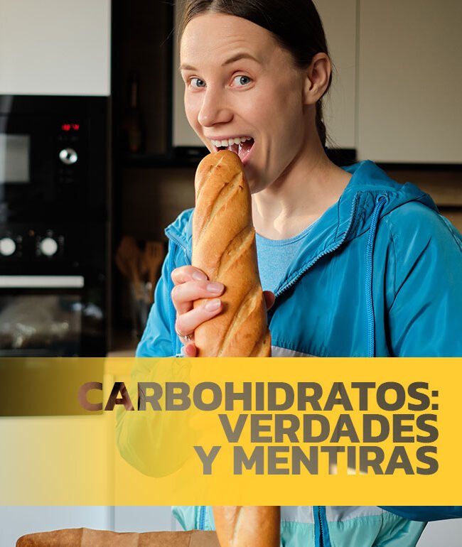 Una chica se come una barra de pan