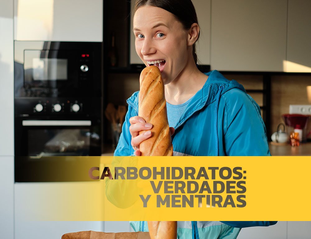 Una chica se come una barra de pan